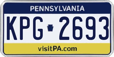 PA license plate KPG2693