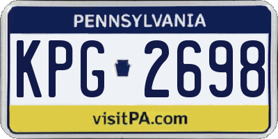 PA license plate KPG2698