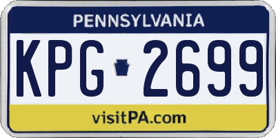 PA license plate KPG2699