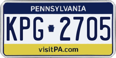 PA license plate KPG2705