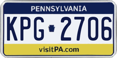 PA license plate KPG2706