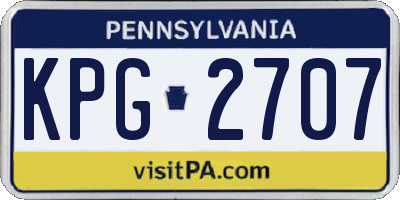 PA license plate KPG2707