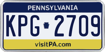 PA license plate KPG2709