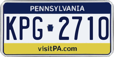 PA license plate KPG2710
