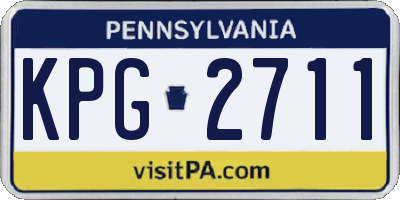 PA license plate KPG2711