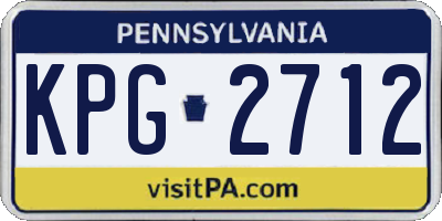 PA license plate KPG2712