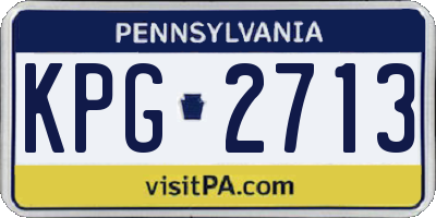 PA license plate KPG2713