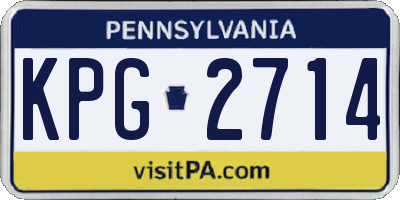 PA license plate KPG2714