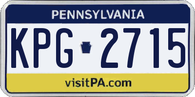 PA license plate KPG2715