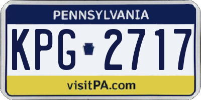 PA license plate KPG2717