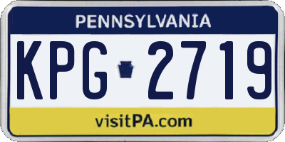 PA license plate KPG2719