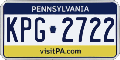 PA license plate KPG2722