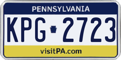 PA license plate KPG2723