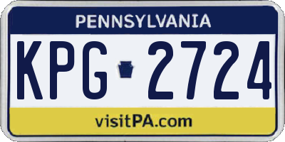 PA license plate KPG2724