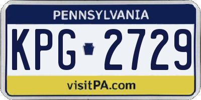 PA license plate KPG2729
