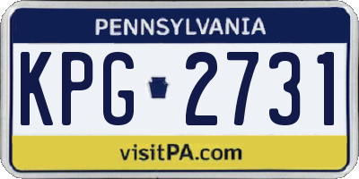 PA license plate KPG2731