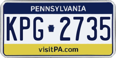 PA license plate KPG2735