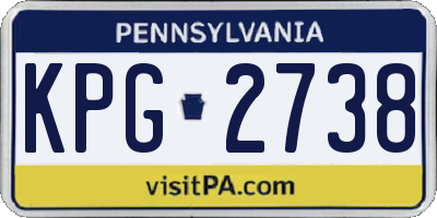 PA license plate KPG2738