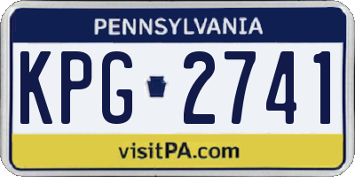 PA license plate KPG2741