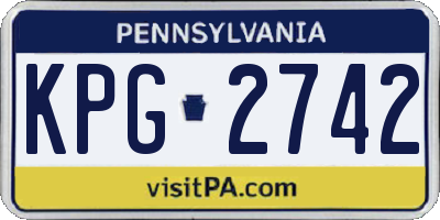 PA license plate KPG2742