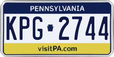 PA license plate KPG2744
