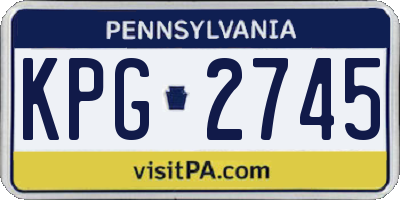 PA license plate KPG2745