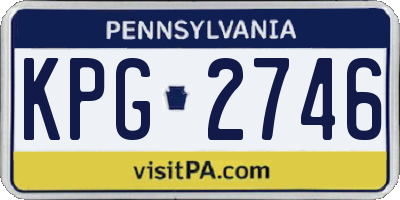 PA license plate KPG2746