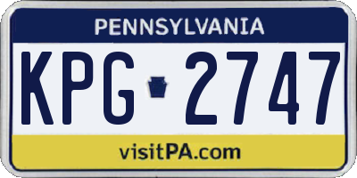 PA license plate KPG2747