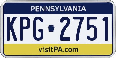 PA license plate KPG2751