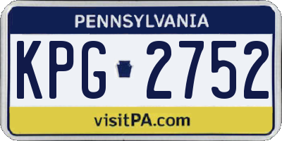PA license plate KPG2752