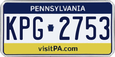 PA license plate KPG2753