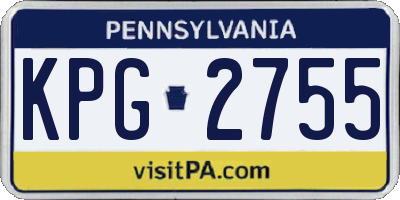 PA license plate KPG2755