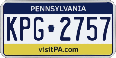 PA license plate KPG2757