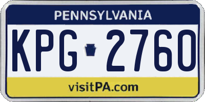PA license plate KPG2760