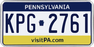 PA license plate KPG2761