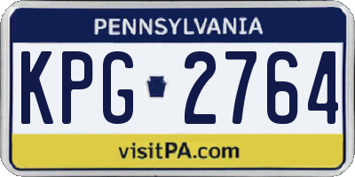 PA license plate KPG2764