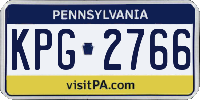 PA license plate KPG2766