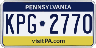 PA license plate KPG2770
