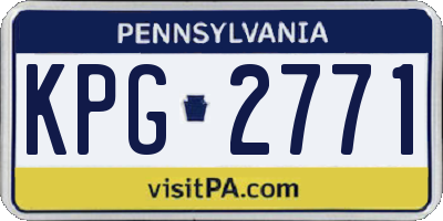 PA license plate KPG2771