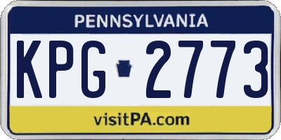 PA license plate KPG2773