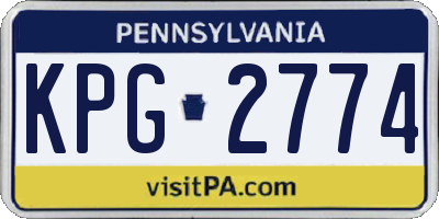 PA license plate KPG2774