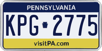 PA license plate KPG2775