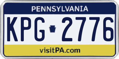 PA license plate KPG2776
