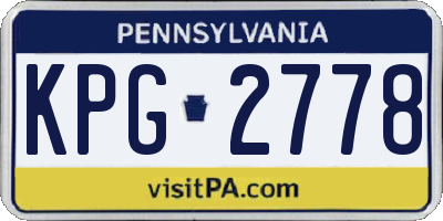 PA license plate KPG2778