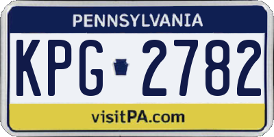 PA license plate KPG2782