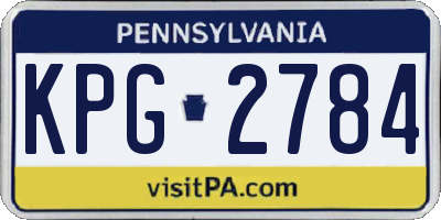 PA license plate KPG2784