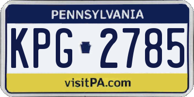 PA license plate KPG2785
