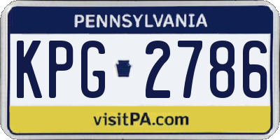 PA license plate KPG2786