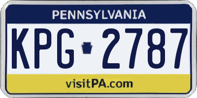 PA license plate KPG2787