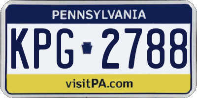 PA license plate KPG2788